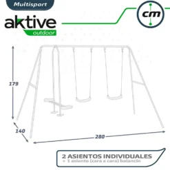 Aktive Columpio Doble Con Balancín -Niños Juguetes Tienda aktive columpio doble con balancin 5