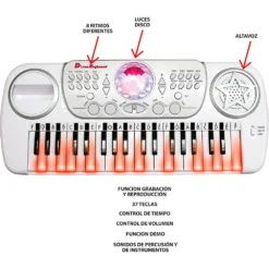 Teclado Electrónico Disco Con Taburete -Niños Juguetes Tienda deqube teclado electronico disco con taburete 5