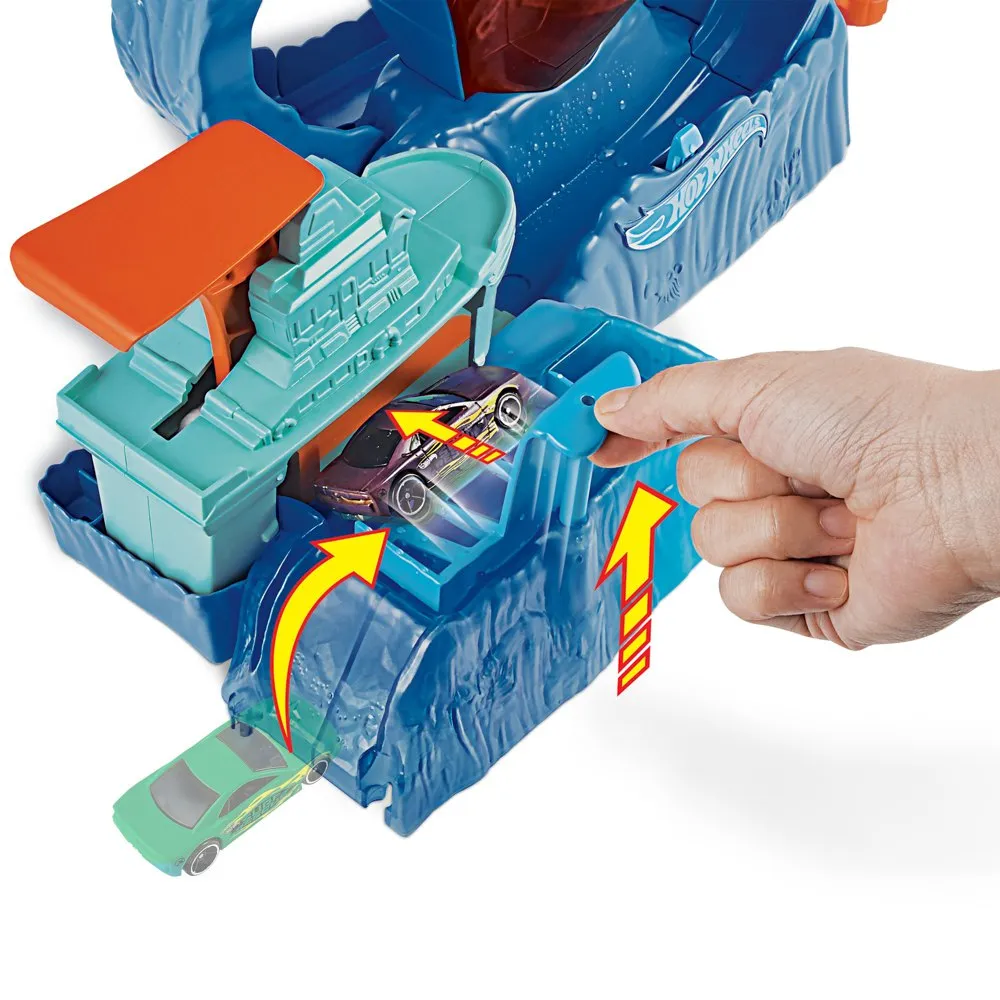 Hot Wheels Pista De Coches De Juguete Salto De Tiburón Color Shifter 2 Hot Wheels Pista De Coches De Juguete Salto De Tiburón Color Shifter - Imagen 2