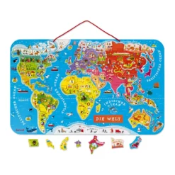 Janod Magnetic World Map Puzzle German Version